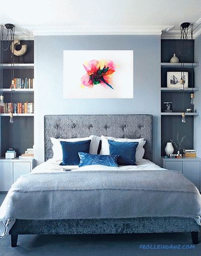 Синій колір в інтер'єрі спальні - 50 прикладів і правила оформлення